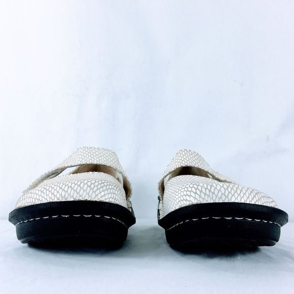 Alegria Mary Jane FEL 710 Shoes Feliz White Leather Faux Snakeskin Sz 9 - Picture 2 of 12